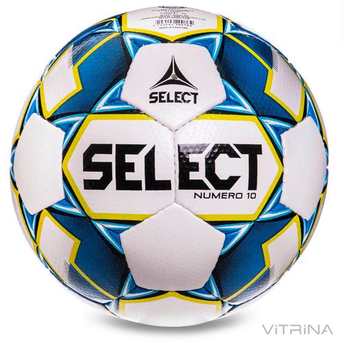 Футбольный мяч профессиональный №5 Select Numero 10 IMS WB (FPUS 1500, белый-синий)
