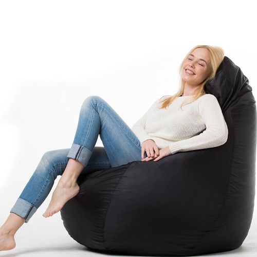 Кресло мешок груша Черно-фиолетовый, XL 85х105, Микророгожка с внутренним чехлом