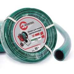 Шланг для поливу - 1/2 х 10 м зелений 3-х шаровий Intertool | GE-4021