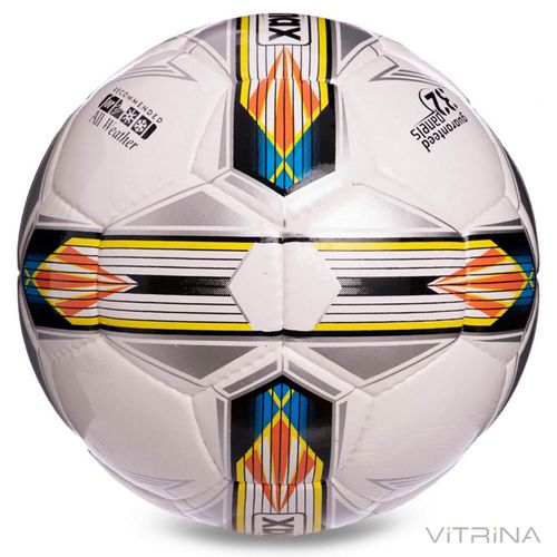 Футбольный мяч профессиональный №5 SoccerMax FIFA FB-0176 (PU, белый-серый-желтый)