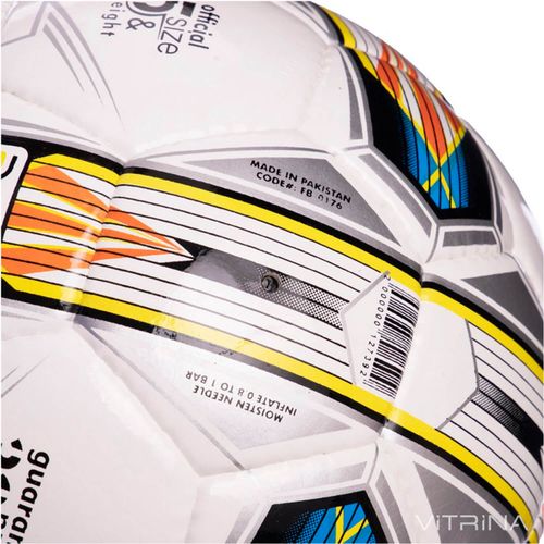 Футбольный мяч профессиональный №5 SoccerMax FIFA FB-0176 (PU, белый-серый-желтый)