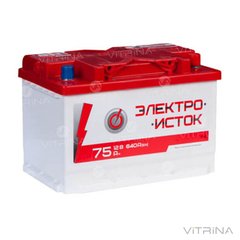 Аккумулятор Электроисток 75 А.З.Г. с круглыми клеммами | L, EN640 (Азия)