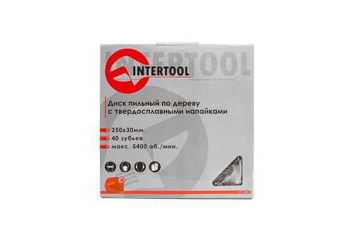Пильный диск 250 х 40T х 30 мм Intertool | CT-3051