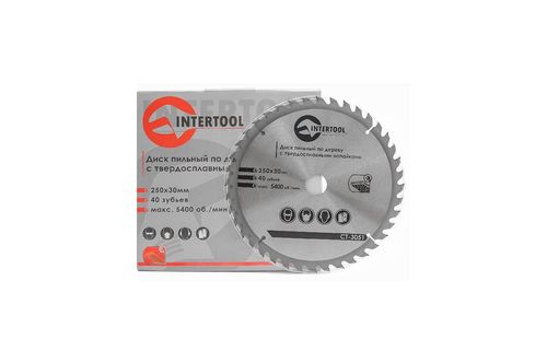 Пильный диск 250 х 40T х 30 мм Intertool | CT-3051