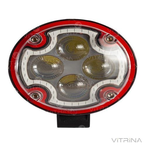 Светодиодная фара LED (ЛЕД) круглая 12W + (LED кольцо + 3D линза) | VTR