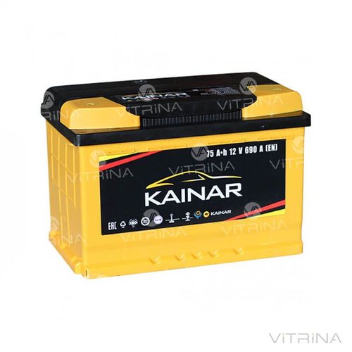 Акумулятор KAINAR Standart + 75Ah-12v зі стандартними клемами | R, EN690 (Європа)