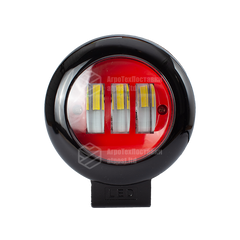 Светодиодная фара LED (ЛЕД) круглая 30W (3 диода) red | VTR