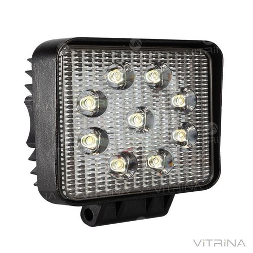 Світлодіодна фара LED (ЛІД) квадратна 27W (звичайне світло + ring runing flash) | VTR