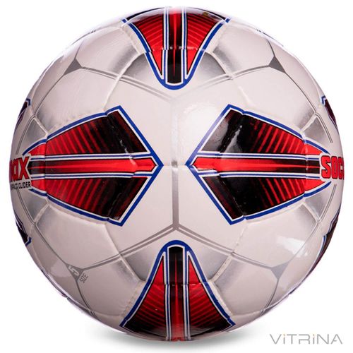 Футбольний м'яч професійний №5 SoccerMax FIFA FB-0005 (PU, білий-червоний)