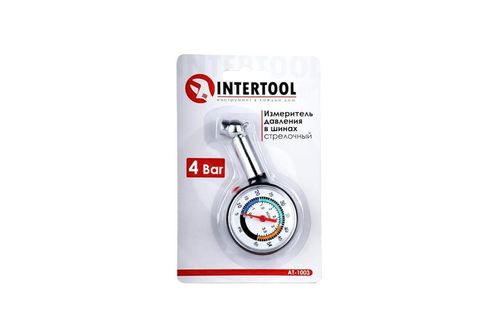 Измеритель давления в шинах Intertool - пластиковый | AT-1003