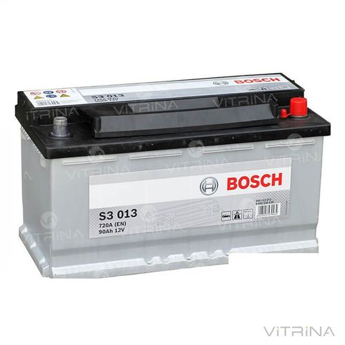 Аккумулятор BOSCH 90Ah-12v S3013 (353x175x190) со стандартными клеммами | R,EN720 (Европа)
