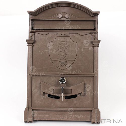 Поштова скринька - герб лева (коричневий) Пластик | VTR (Україна) PO-0017