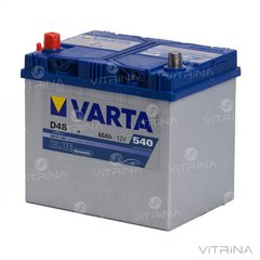 Акумулятор VARTA BD (D48) 60Ah-12v (232х173х225) зі стандартними клемами | L, EN540 (Азія)