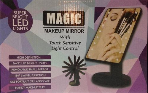 Дзеркало з підсвічуванням косметичний MHZ Magic Makeup Mirror R86667, Black