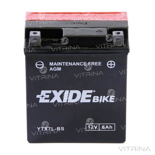 Акумулятор EXIDE 6Ah-12v AGM ETX7L-BS (113х70х130) | R, EN100 (Європа)