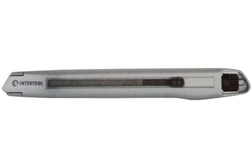 Нож Intertool - 9 мм, двойной фиксатор, металлический | HT-0509