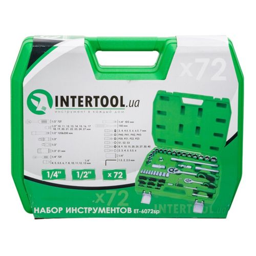 Набір інструментів 72 од. 1/4 х 1/2 Intertool | ET-6072SP