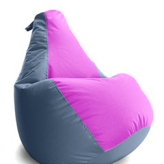 Кресло мешок груша Серо-розовый, L 65х85, Оксфорд с внутренним чехлом