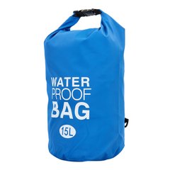 Водонепроницаемый гермомешок с плечевым ремнем Waterproof Bag 15л TY-6878-15 (PVC,цвета в ассортименте )