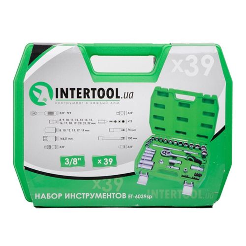 Набір інструментів 39 од. 3/8 Intertool | ET-6039SP
