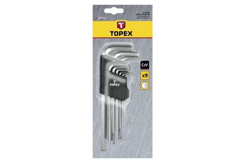 Набір шестигранних ключів Topex - 9 шт., Подовжені | 35D956