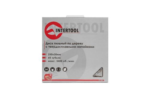Пильный диск 250 х 60T х 30 мм Intertool | CT-3052