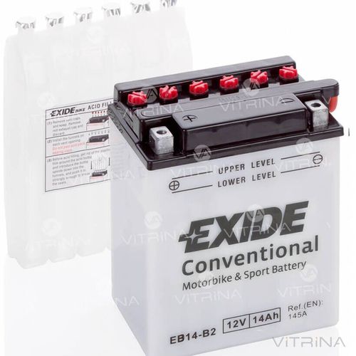 Аккумулятор EXIDE 14Ah-12v EB14-B2 (134х89х166) | L, EN145 (Европа)