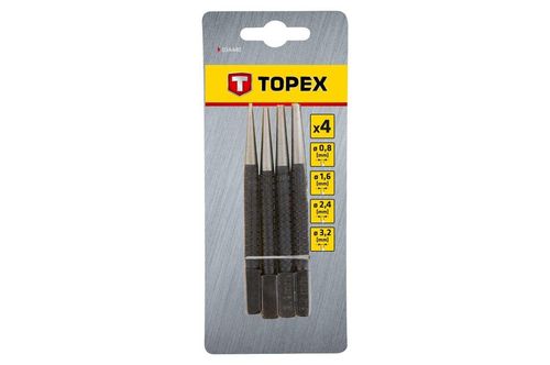 Набор добойников для гвоздей Topex - 4 шт. (0,8-3,2 мм) | 03A440