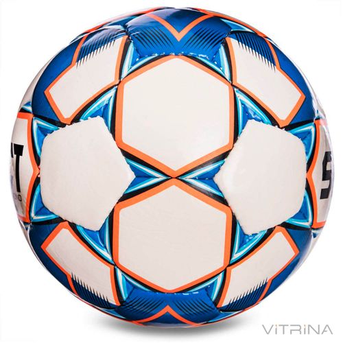 Футбольный мяч профессиональный №5 Select Diamond IMS new WB (FFPUS 1200, белый-синий-оранжевый)