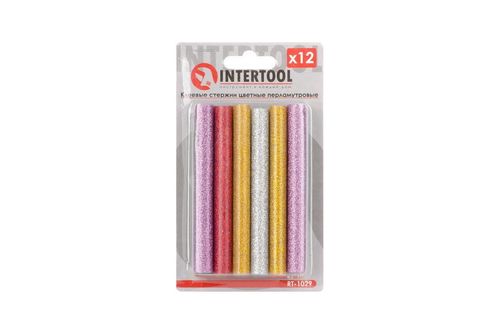 Клейові стрижні Intertool - 11,2 x 100 мм кольорові перламутрові (12 шт.) | RT-1029