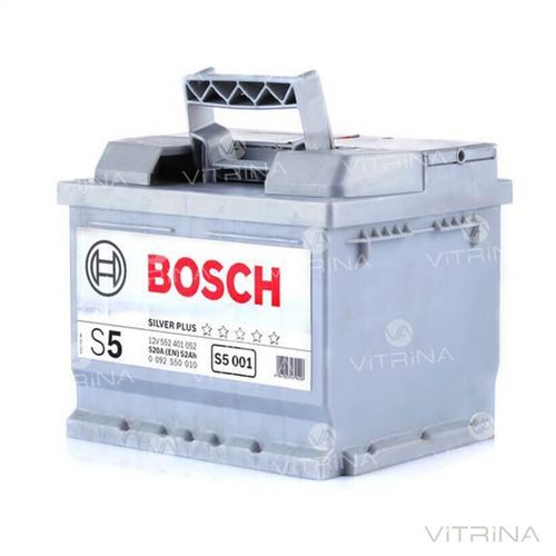 Акумулятор BOSCH 52Ah-12v S5001 (207x175x175) зі стандартними клемами | R, EN520 (Європа)