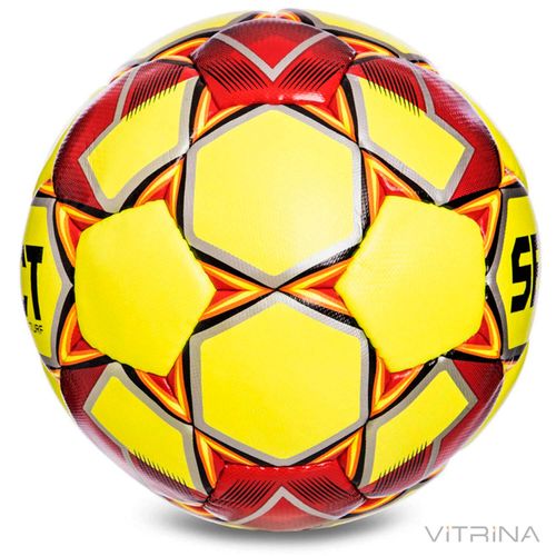 Футбольный мяч профессиональный №5 Select Flash Turf IMS YR (FPUS 1500, желтый-красный)