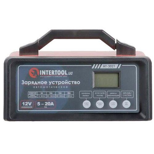 Зарядний пристрій 12В 20А (5А, 10А, 15А) | Intertool AT-3021