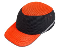 Каска-бейсболка ударопрочная - оранжево-чорна | VTR (Україна) PK-0011