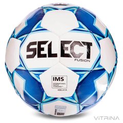 Футбольный мяч профессиональный №5 Select Fusion IMS W (FPUS 1100, белый-голубой)