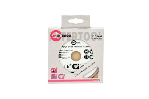 Алмазний диск 115 мм плитка Intertool | CT-3001