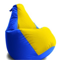 Кресло мешок груша Сине-жёлтый, L 65х85, Оксфорд с внутренним чехлом