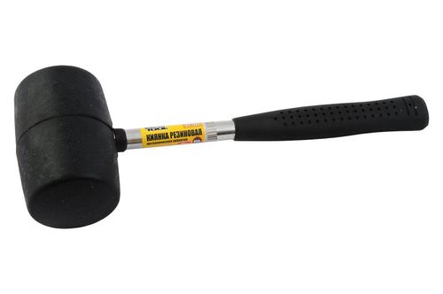 Киянка Mastertool - 450 г х 60 мм, чорна гума, ручка метал | 02-1302