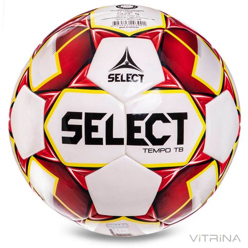 Футбольний м'яч професійний №5 Select Tempo TB IMS WR (FPUS-T 1600, білий-червоний)