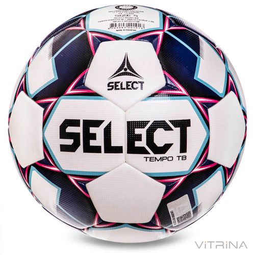 Футбольный мяч профессиональный №5 Select Tempo TB IMS WR (FPUS-T 1600, белый-фиолетовый)