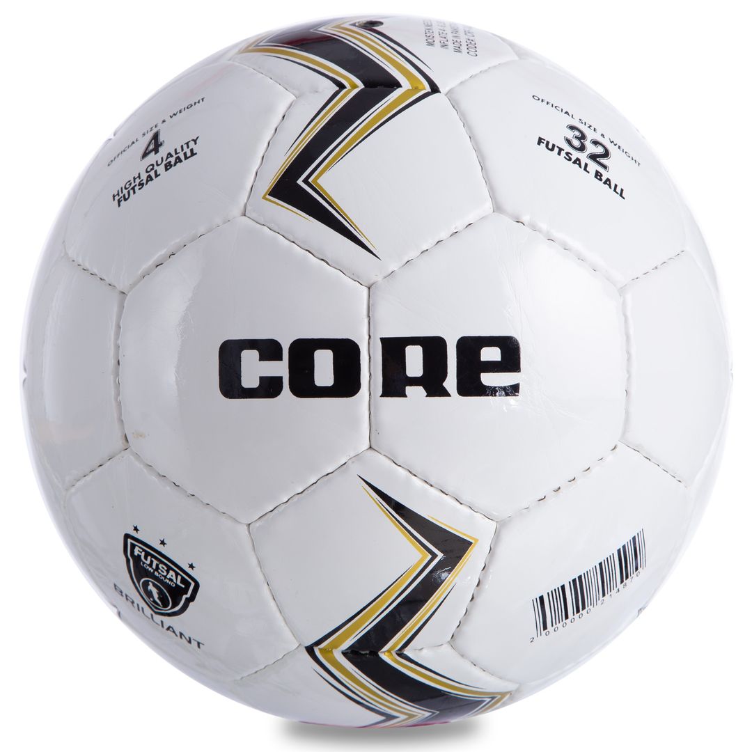 Мяч для футзала №4 Shiny PU CORE BRILLIANT CRF-043 (5 сл., сшит вручную)