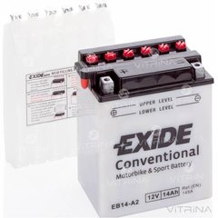 Аккумулятор EXIDE 14Ah-12v EB14-A2 (134х89х166) | L, EN145 (Европа)