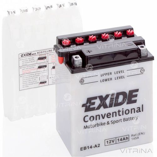 Акумулятор EXIDE 14Ah-12v EB14-A2 (134х89х166) | L, EN145 (Європа)