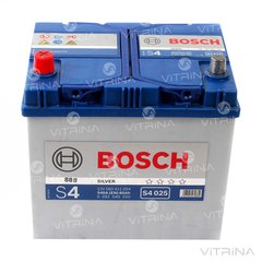 Акумулятор BOSCH 60Ah-12v S4025 (232x173x225) зі стандартними клемами | L, EN540 (Європа)
