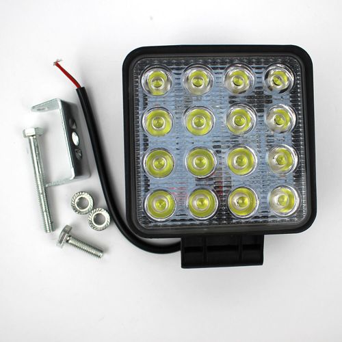 Світлодіодна фара LED (ЛІД) квадратна 48W, 16 ламп, широкий промінь 10/30V 6000K | VTR