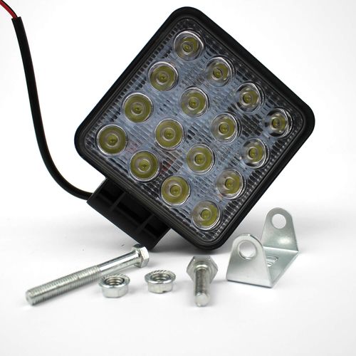 Светодиодная фара LED (ЛЕД) квадратная 48W, 16 ламп, широкий луч 10/30V 6000K | VTR