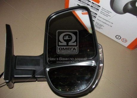 Дзеркало бокове ГАЗ 3302 нового зразка з поворотного права чорне, глянець | Дорожня карта