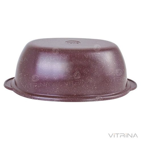 Гусятница алюмінієва з зовнішнім кольоровим покриттям Біол - 6 л бордо, з кришкою | Г0600Д