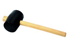 Киянка Mastertool - 340 г х 55 мм, черная резина, ручка деревянная | 02-0301