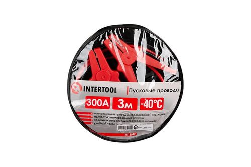 Пусковий провід Intertool - 300A x 3 м | AT-3042